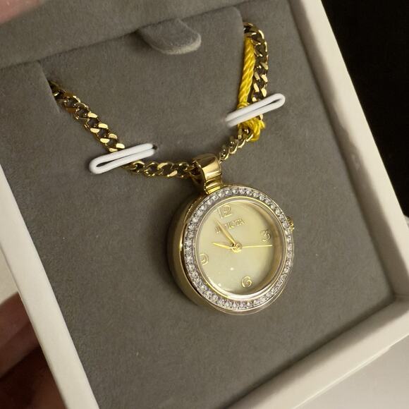 Invicta Mini 22.5mm Angel Women’s Watch Necklace Mother Of Pearl Dial $199 MSRP - Picture 6 of 14